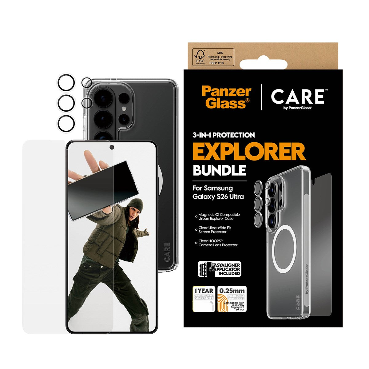 PanzerGlass® | CARE™ by PanzerGlass® 3-in-1 Set Samsung Galaxy S26 Ultra